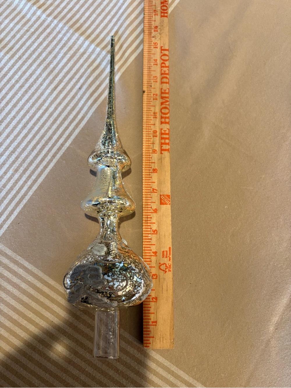 Silver Mercury Glass Tree Topper - Shiny Finial